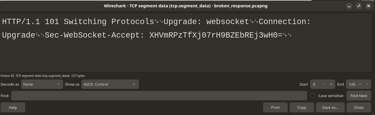 Broken HTTP server response content